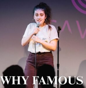 Rachel Sennott during an open mic show